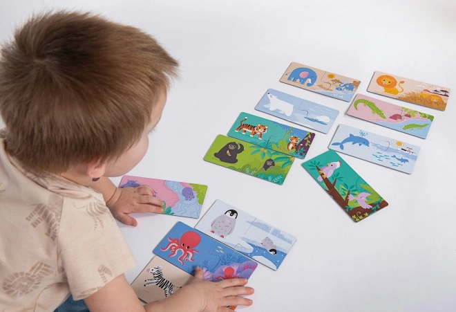 KukiKuk 80036 Veeeliké puzzle duo Kje bivajo živali