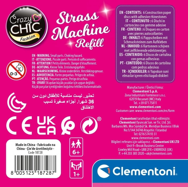Clementoni Crazy Chic nadomestni set bleščečih kamnov 90 kos