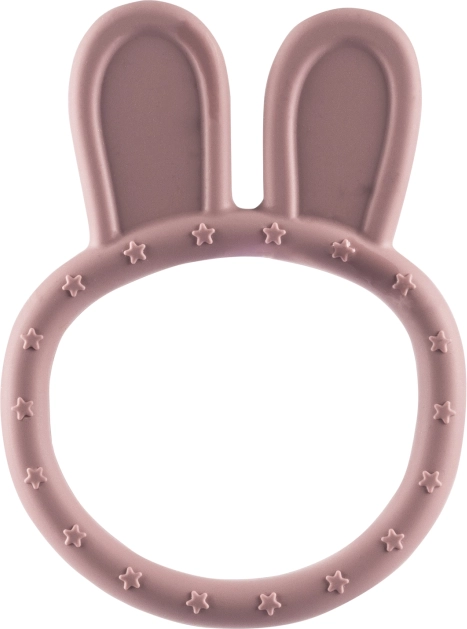 Silikonski grizalo Rabbit, stara roza