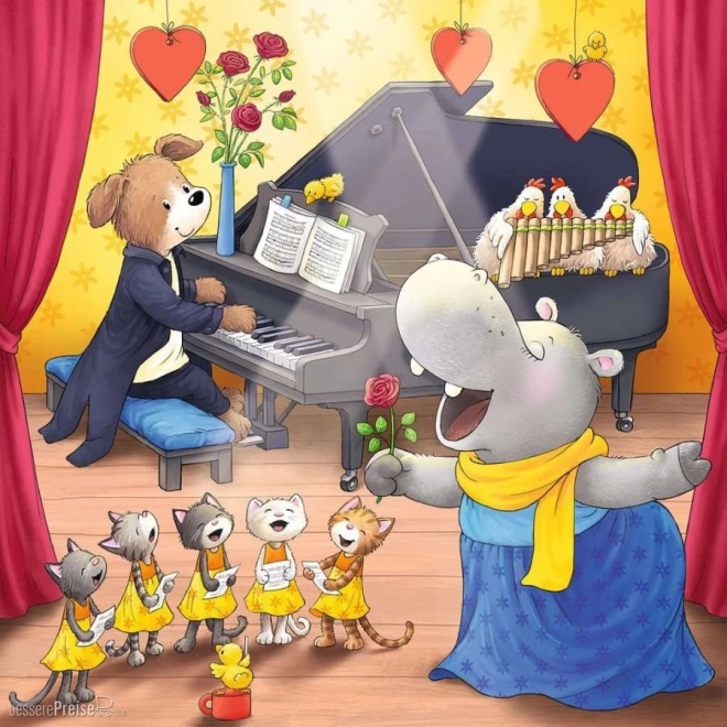 Ravensburger puzzle živali na odru 3x49 kosov