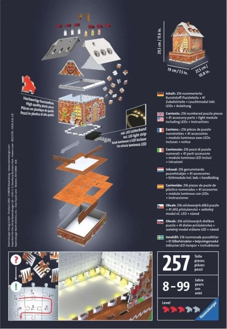 RAVENSBURGER Sijoča 3D sestavljanka Nočna izdaja Medena hiška 216 kosov