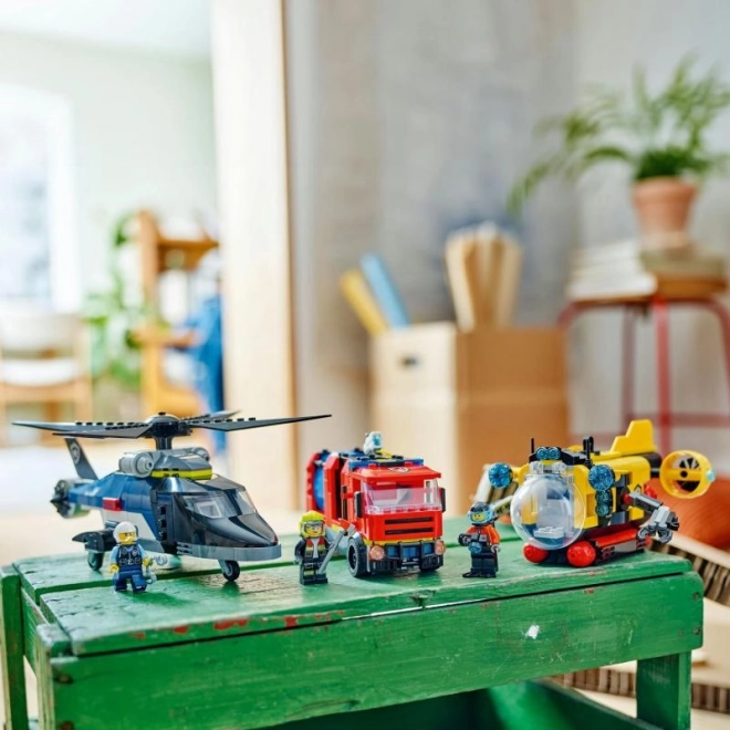 LEGO® City 60462 Remix: Helikopter, gasilsko vozilo in podmornica