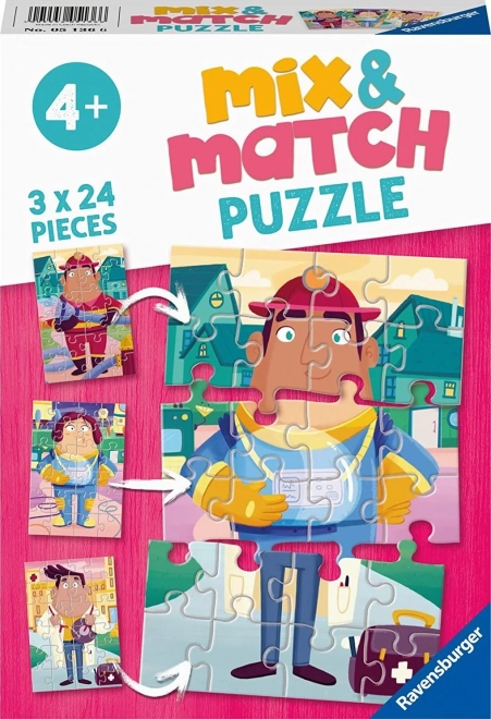 Sestavljanka Mix & Match: moj najljubši poklic 3×24 kosov