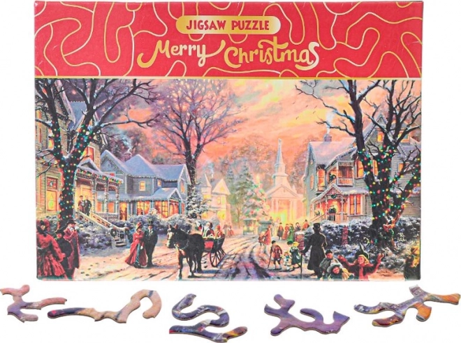 Sestavljanka Merry Christmas – zasnežena ulica 468 koščkov