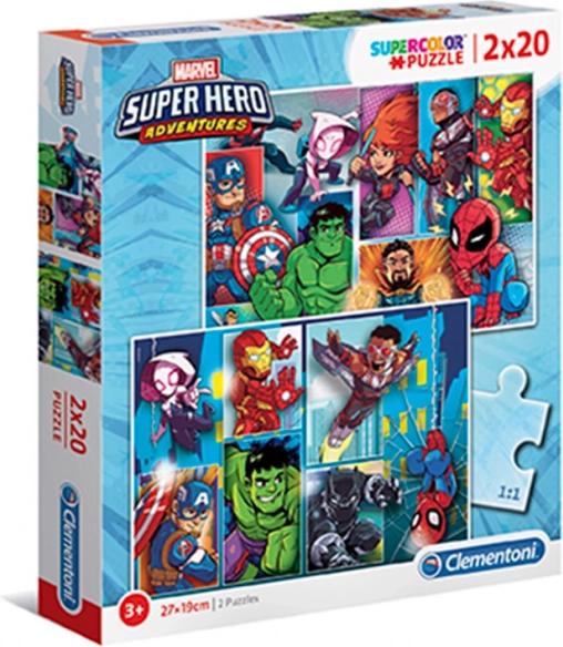 Sestavljanka Clementoni Marvel Superjunaki 2x20 kosov