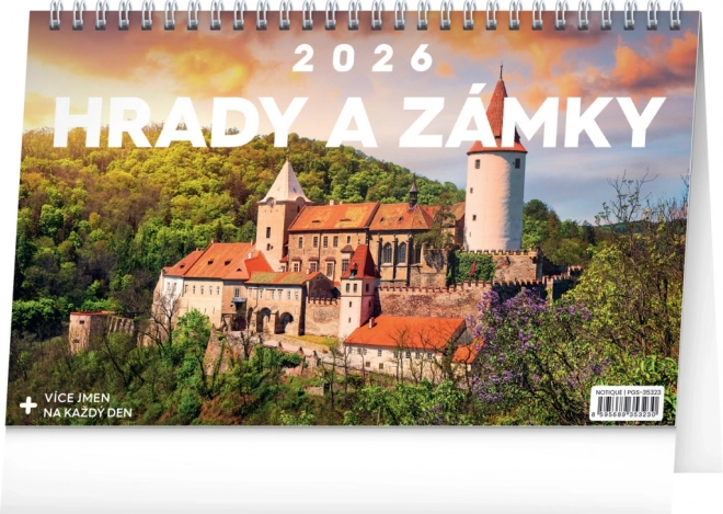 Namizni koledar Gradovi in Dvorec 2026
