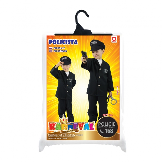 Otroški kostum policist s čepico - češki napis (S)