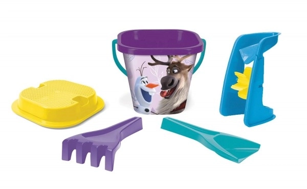 Set za pesek z mlinčkom 5 kosov plastika Ledeno kraljestvo/Frozen v mrežici 21x25x17cm 12m+ Wader