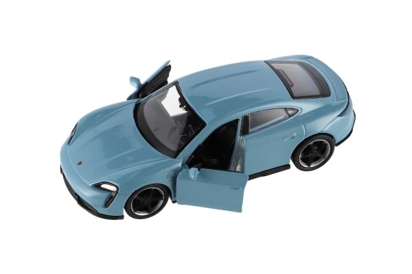 Auto Welly Porsche Taycan Turbo S kov/plast 12cm 4 barve na vzvratno navijanje 12 kosov v škatli