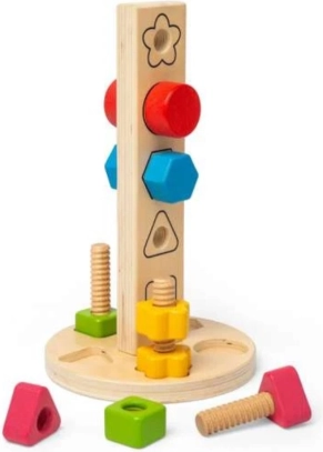 bigjigs toys leseni stolp z navojnimi oblikami
