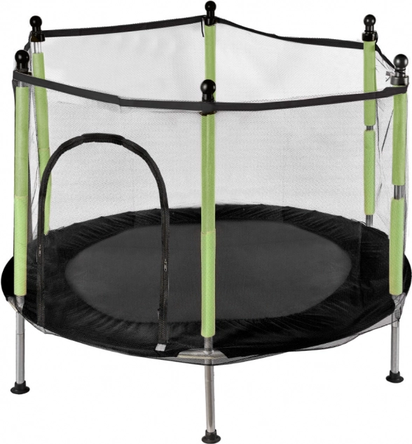 vrtna trampolina za otroke z mrežo zelena 140 cm