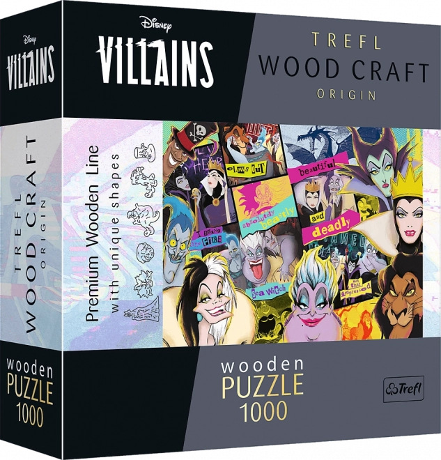Lesene puzzle TREFL Wood Craft Origin Disney: srečanje zlikovcev 1000 koščkov