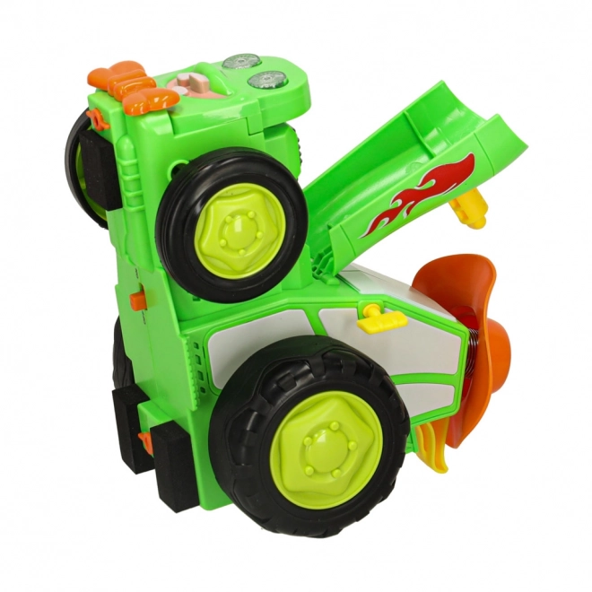 Zeleni skakajoči plesni traktor na daljinsko upravljanje