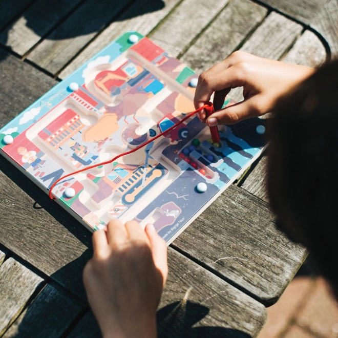 Bigjigs Toys Magnetni labirint Gradbišče