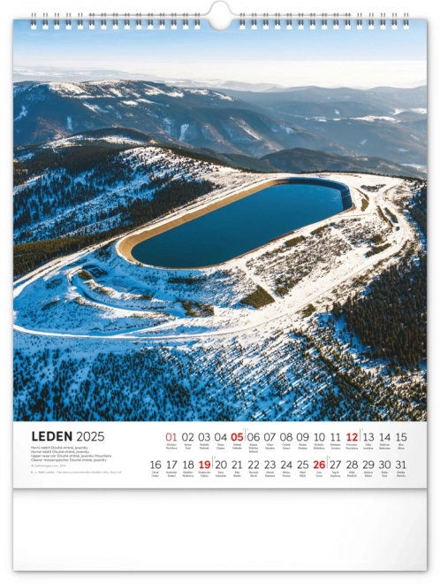 Stenski koledar NOTIQUE Češka republika 2025, 30 x 34 cm