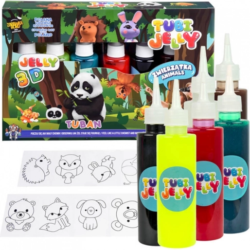 Tuban Tubi Jelly živalice – ustvarjalni gelni set, 6 barv