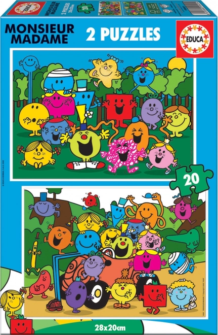 Sestavljanka EDUCA Monsieur Madame 2×20 kosov