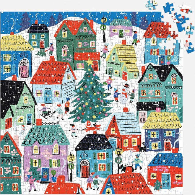 Kvadrataste puzzle Božič na vasi 500 kosov
