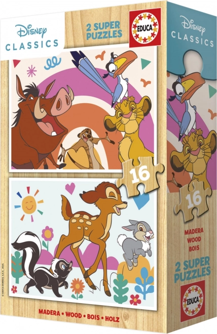 Lesene sestavljanke Levji kralj in Bambi od Educa