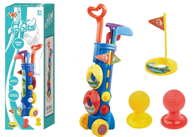 Velik set za mini golf + voziček za golf