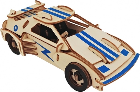 Woodcraft lesene 3D sestavljanke Dirkalni avto