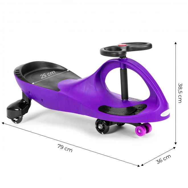 Vijolični otroški avtošček z LED kolesi ECOTOYS