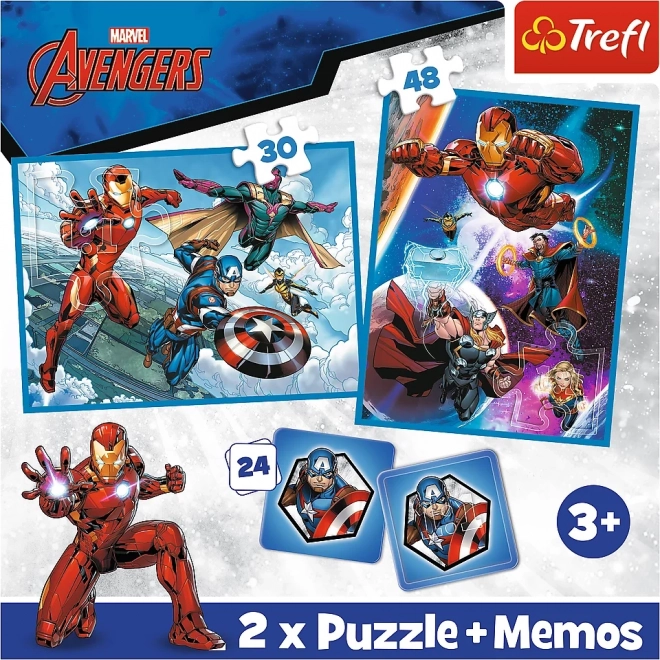 TREFL Set 3v1 Avengers: Junaki v akciji (2x sestavljanka + spomin)