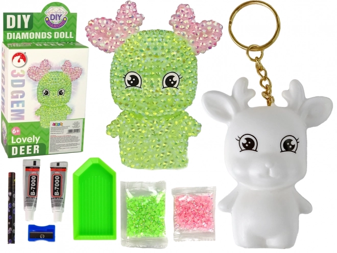DIY Diamond Reindeer DIY kristali 3D obesek za ključe Set