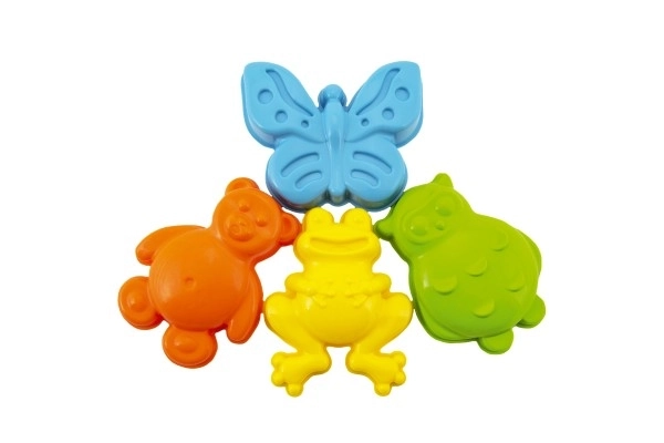 Oblike za bábovičky na pesek plastika živali 4 kosi v mreži 12x10x8cm 12m+