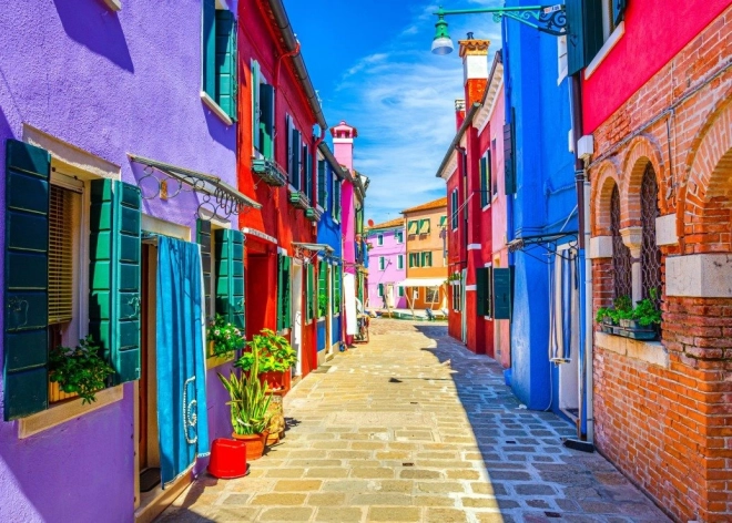 Sestavljanka Pisane hiške na otoku Burano 500 kosov
