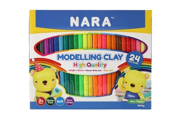 Modelirna/Plastelin NARA 1000g 24kos v škatli 30x25x2cm