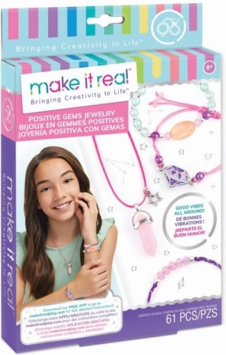 MAKE IT REAL komplet za izdelavo nakita Positive Gems – ogrlica in 3 zapestnice