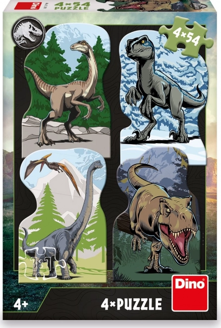 Sestavljanka Jurski svet z motivi dinozavrov 4x54 koščkov