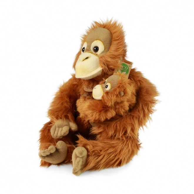 Plišasti orangutan z mladičkom 28 cm EKO-PRIJAZEN