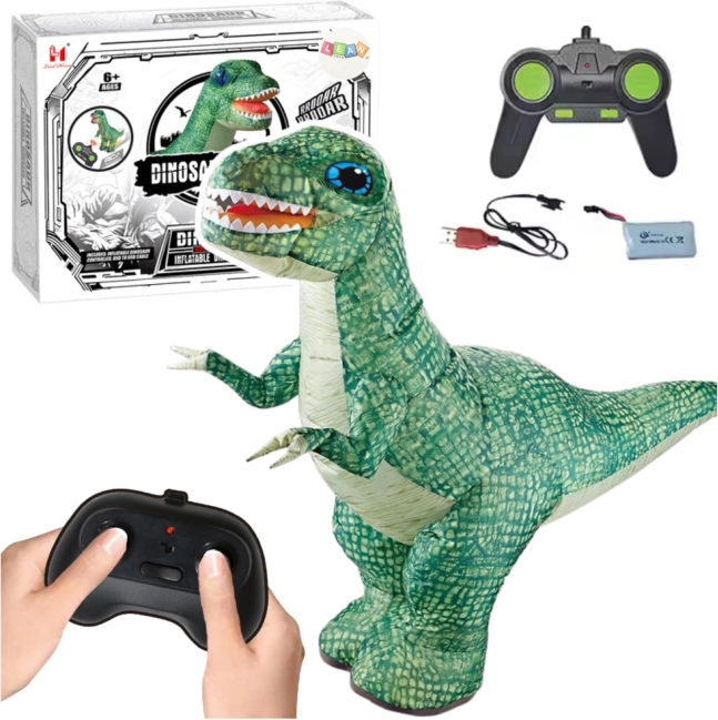 Veliki napihljivi dinozaver na daljinsko upravljanje RC zelen