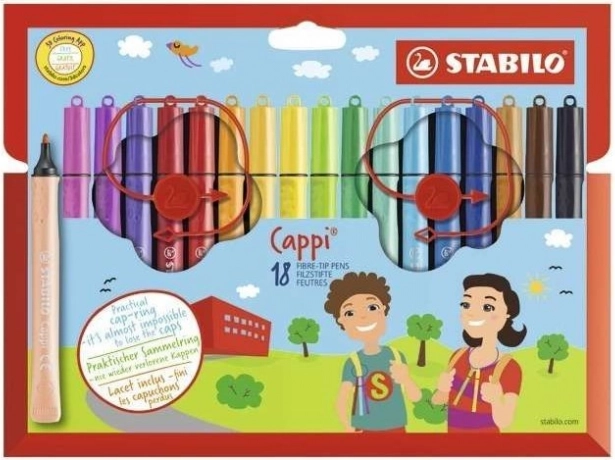 Flomastri STABILO Cappi – set 18 kos