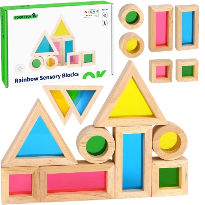 Lesene barvne zrcalne kocke TOOKY TOY