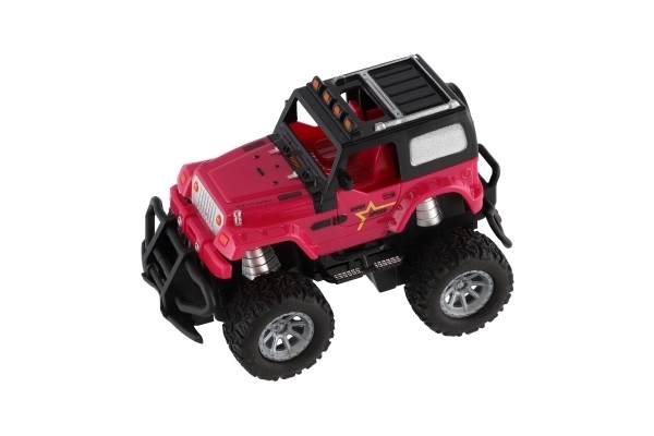 Auto RC terenski 14cm plast 27MHz na baterije s svetlobo v škatli 20x11x10cm
