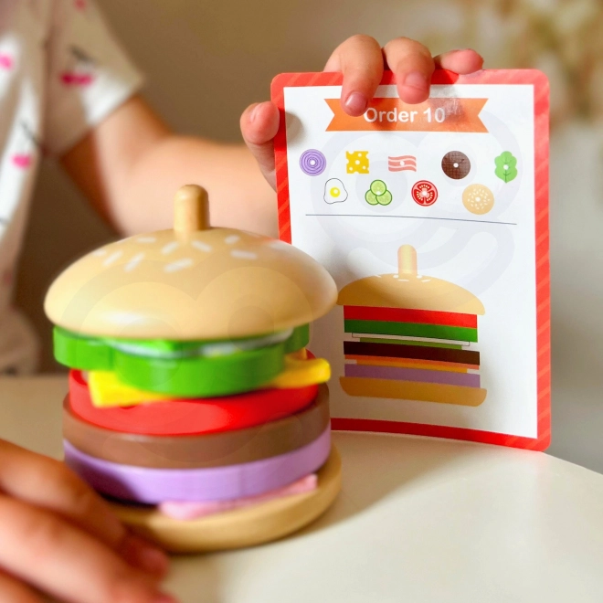 Lesena restavracija za burgerje WOOPIE GREEN za otroke