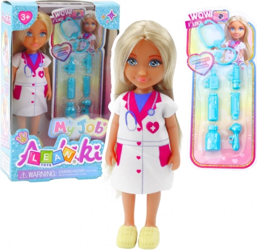 Mini punčka zdravnica z zdravniškimi pripomočki