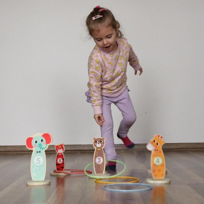 Lesena spretnostna igra Tooky Toy - met na cilj živali