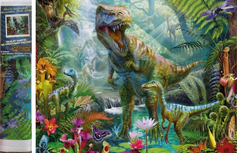 Diamantno slikanje – dinozavrski svet 30 × 40 cm
