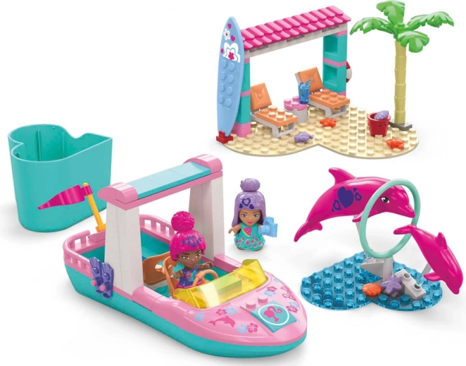 Tropski čoln, delfini in plažna hišica