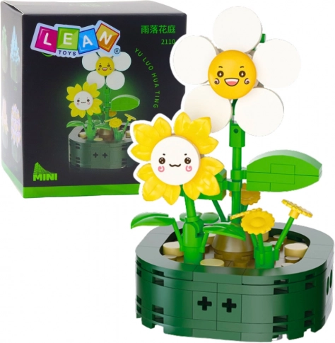 Mini konstrukcijske kocke Cvetovi z obrazi Bela Rumena 142 kos