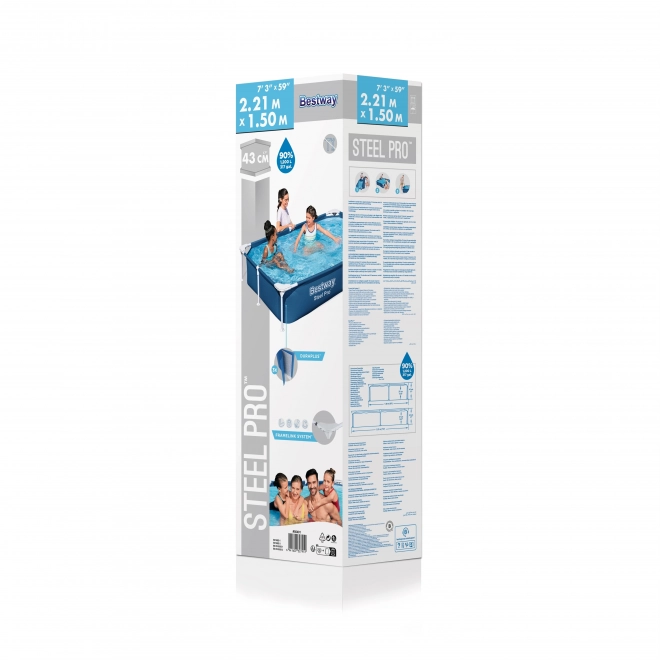 SplashJr Steel Pro 221x150x43 BESTWAY Rack Pool + Popravilo Set