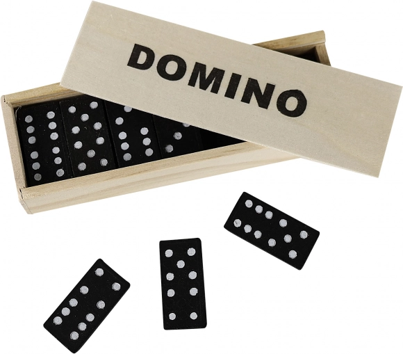 Leseno domino v škatli