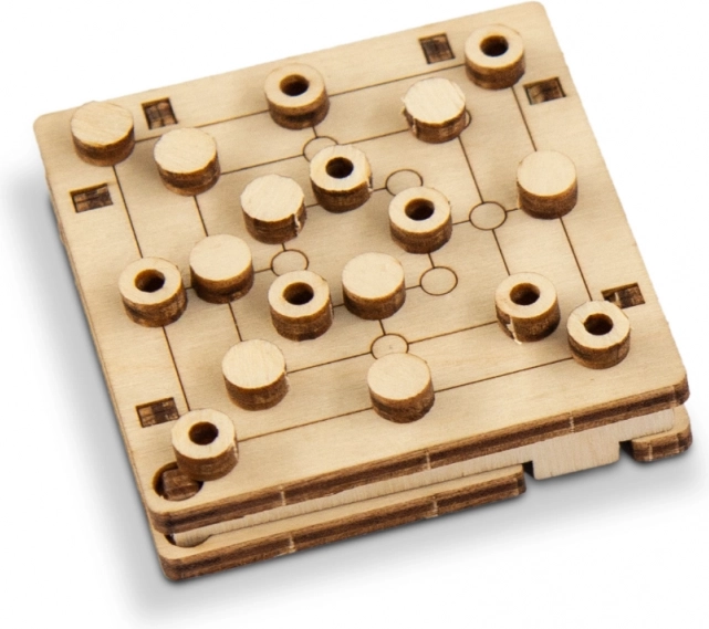 Lesena 3D sestavljanka – žepna namizna igra WOODEN CITY