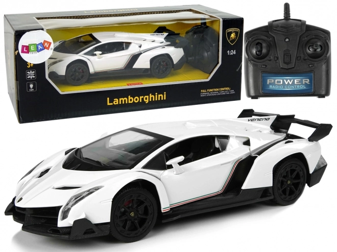 Športni avto R/C 1:24 Lamborghini Veneno Bela 2.4 G Luči