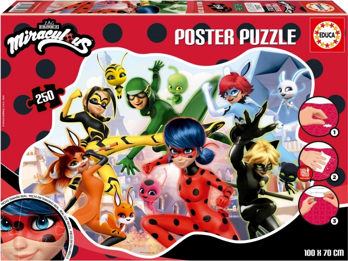 Plakatne sestavljanke Čudežna pikapolonica in Črni maček, 250 koščkov