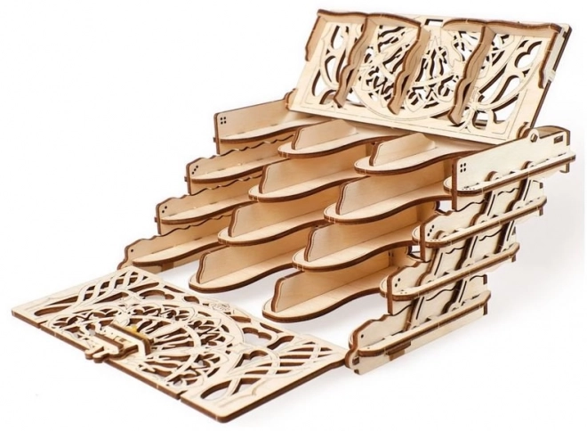 Škatla za zbirateljske kartice Ugears 3D lesna mehanska sestavljanka